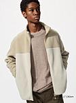 Fleece Full-Zip Jacket Color Block - Beige